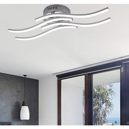 AC 85-265V Modern LED Ceiling Lamp 12W 18W 24W Aluminium Wave Shape Simple Led Ceiling Lights for Bedroom Living Room Decoration
