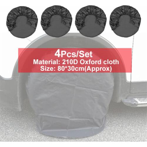 4pcs Car Wheel Tire Covers 80*30cm Black 210D Oxford cloth Tire Covers Protector Waterproof Anti-scratch accessories for cars