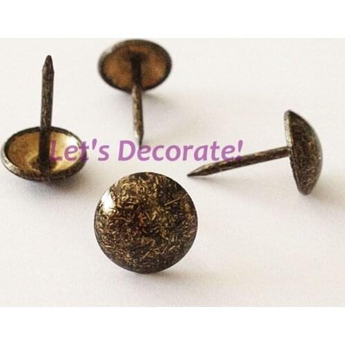 Free shipping 500pcs/lot 11mm Antique Color Plated Home or Garden Decorative Tack, Hobnail, Upholstery Nail