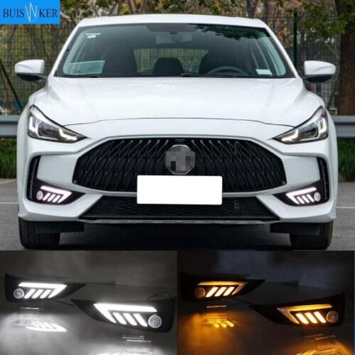 2Pcs DRL 12V LED Daytime Running Light Fog Lamp Decoration For MG MG5 2021 Flowing Turn Signal
