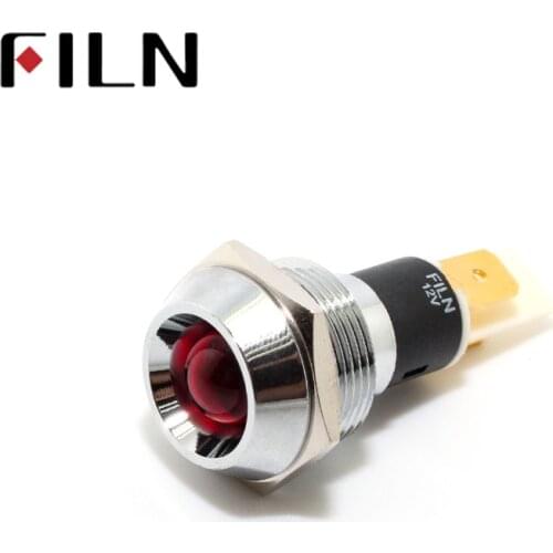 FILN 16mm panle LED indicator signal light 12v 24v 110v 220v Machine Car Boat Working PC Power