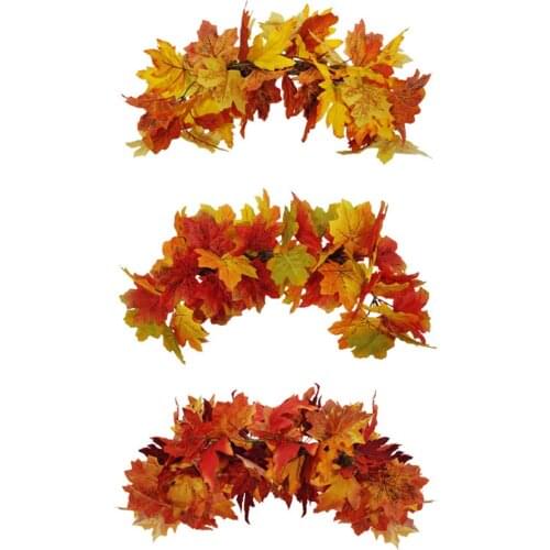 Artificial Autumn Maple Leaves Fall Hanging Flowers Plants For Halloween Easter Door Home Party Decor In Gifts Box