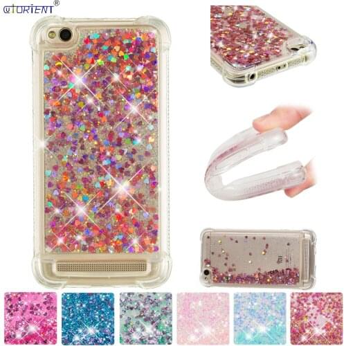 Cute Glitter Quicksand Phone Case for Xiaomi Redmi 5A Bumper Cover Xiomi Red Mi 5 A Xaomi Redmi5A Silicone Shockproof Back Cases