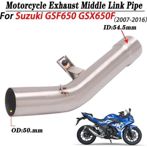 Motorcycle Exhaust Modified 51mm Interface Middle Link Pipe For Suzuki GSF650 GSX650F 2007 2008- 2015 2016 Escape Moto Muffler