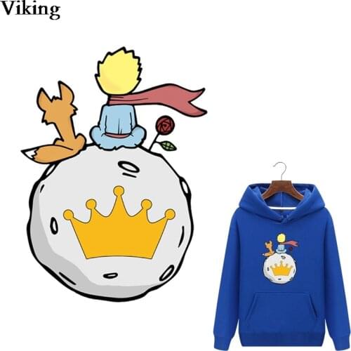 Fashion Cartoon Prince Iron-On Transfers Vynil Heat Transfer Sticker Ironing Stickers T-shirt Thermal Patches For Clothing G0083