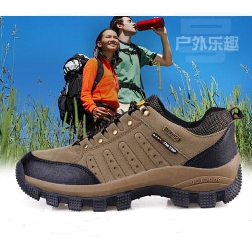 Mens Mountain Hiking Boots Waterproof Woman Trekking Shoes Cow-suede Leather Climbing Sport Sneakers Outdoor Shoes