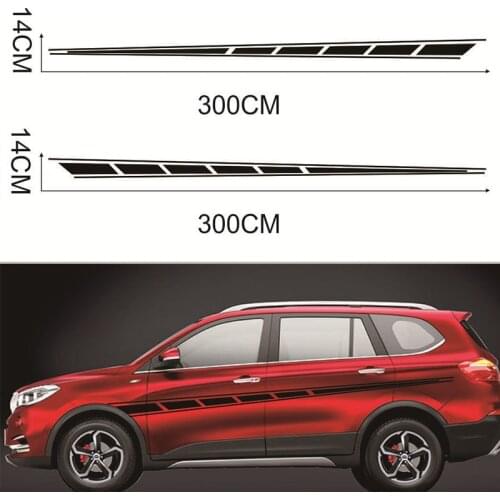 Stickers Door Black For Car Auto Side Matt