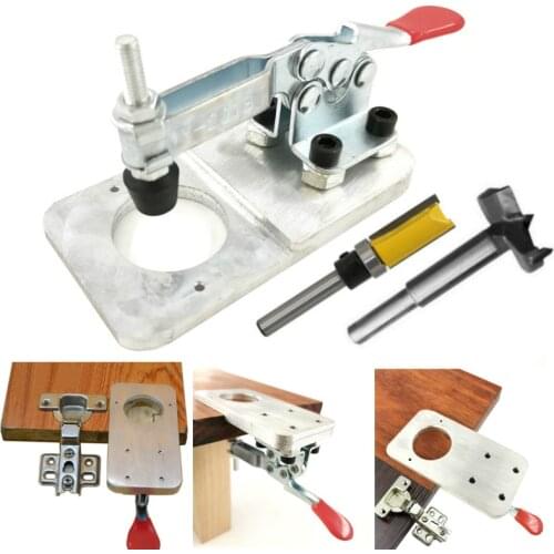 35mm/40mm Hinge Hole Drilling Guide Locator Aluminum Alloy Hole Opener Template Door Cabinets DIY Tool for Woodworking Tools