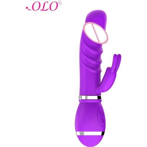 OLO 12 Speeds Rabbit Vibrator USB Recharge Dildo Clitoral Stimulate G Spot Vibrator Female Masturbation Sex Toys for Women