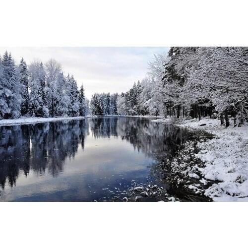 Lakes and snowy forest landscape backdrop 3d wallpaper landscape 3d murals wallpaper for living room