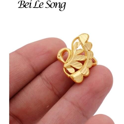 Couple rings jewelry for women accessories resizable swan ring bridal rings gifts African Dubai French gold color ring wedding