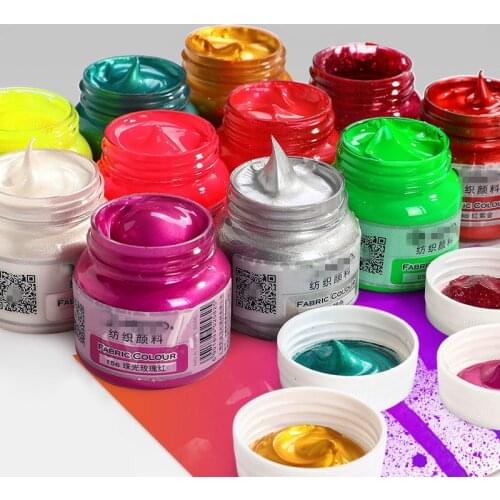 60ml Textile Fiber Pigments Acrylic Paint Waterproof Not Faded for Statuary Coloring DIY Hand Clothes Painted Graffiti Pigments