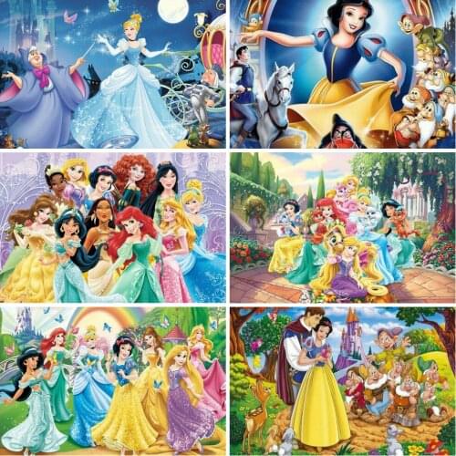 Canvas Painting Posters and Print Anime Poster Disney Princess Cinderella Belle Snow White Wall Art for Living Home Decoration