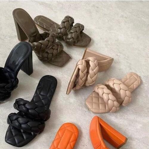 Spring/summer new 2021 women double-layer all-match non-slip beach sandals sponge woven outdoor leisure slippers