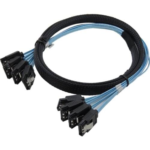 10set 1M Sata Cable Sata Sas Cable High Speed 6Gbps 4pcs/set High Quality for Server Minisas Sata7p To Sata7p