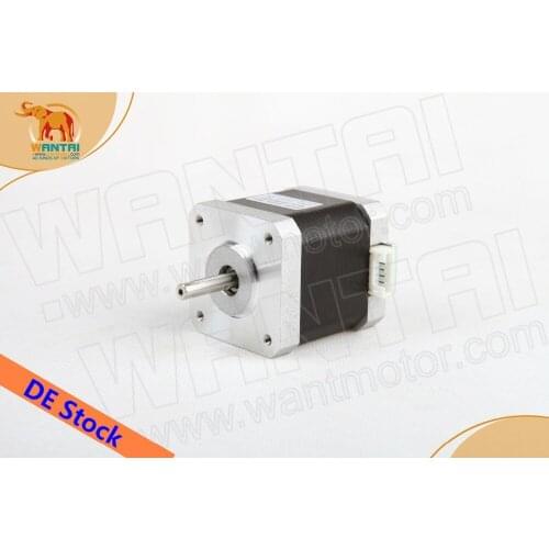 Germany Free! Wantai 10PCS Nema 17 Stepper Motor 42BYGHW609L20P1-X 4000g-cm 40mm 1.7A with single flat shaft, Connectors
