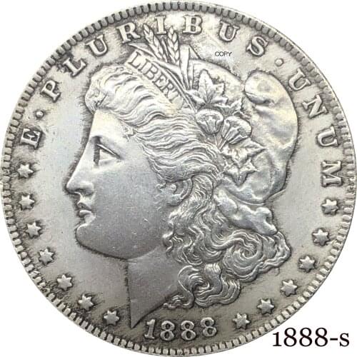 United States Of America 1888 S Morgan One Dollar US Coin Liberty Cupronickel Silver Plated In God We Trust Copy Coin