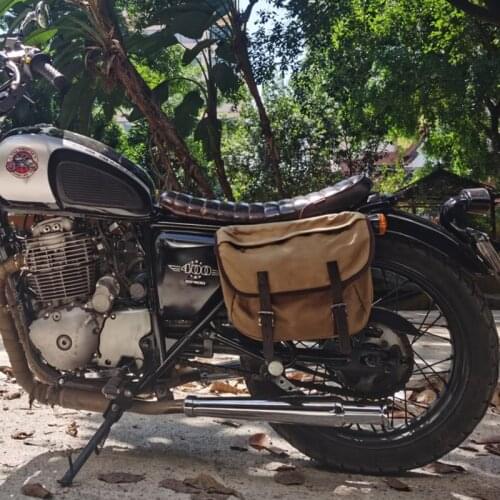 Retro Locomotive Bag Multifunctional Commuter Side Bag Universal Waterproof Motorcycle Canvas Shoulder Bag Rider Saddle Bag