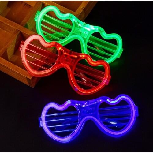 Luminous LED Love Star Hollow Out Blinds Glasses For Girls Boys Women Men Gift Toy Party Concert KTV Night Club Disco Dancing