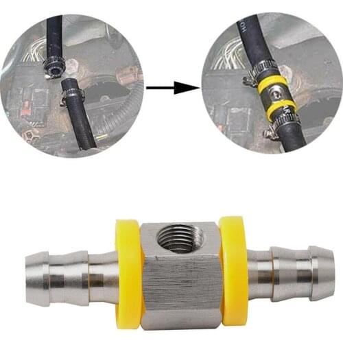 3/8-inch Fuel Line Fuel Pressure Gauge Sensor T-shaped Fitting Adapter