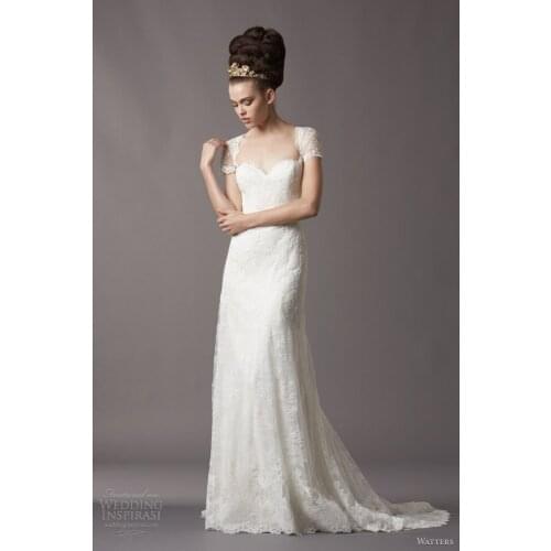 Cheap robe de soiree 2018 new fashion short sleeve bride vestido de festa longo lace bridal gown Mother of the Bride Dresses