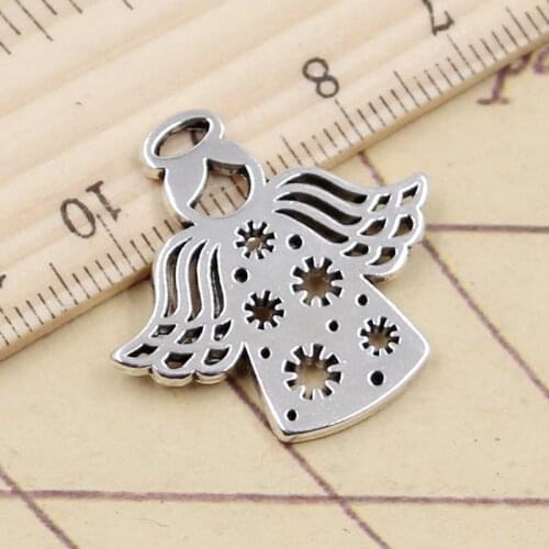 10pcs Charms Nowflake Angel Snow 27x28mm Tibetan Silver Color Pendants Antique Jewelry Making DIY Handmade Craft