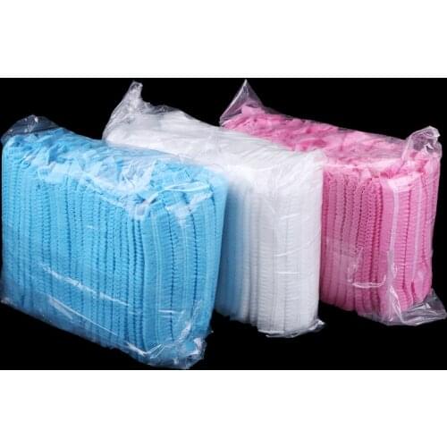 100pcs/bag Disposable Microblading Non Woven Fabric Permanent Makeup Hair Net Cap Sterile Hat for Tattooing Eyebrow Catering Hat