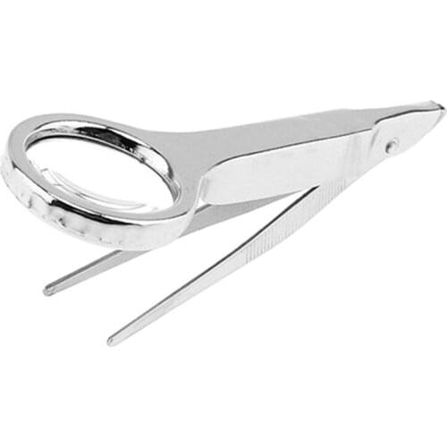 10X Handheld Magnifying Glass Portable Magnifier with Precision Tweezers Loupe for Inspection Coins Stamps Hobbyists Crafts Jewe