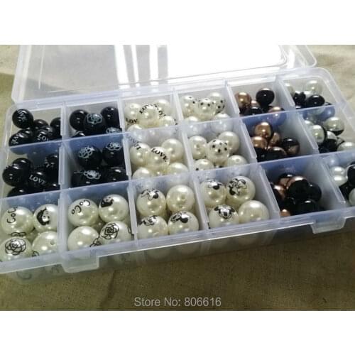 14mm-18mm 212PCS + BOX / SET ( Environmental protection & highlights ) ABS Plastic Acrylic Pearl Loose Bead Jewelry Beads
