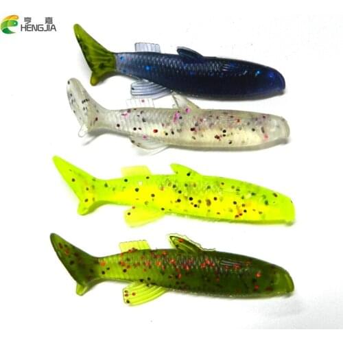 20pcs/lot Fishing Tackle Bait 4 Colors Fishing Soft Lures Mermaid Tail 5.5g/70mm Silicone Soft Bait Carp Artificial Soft Lure