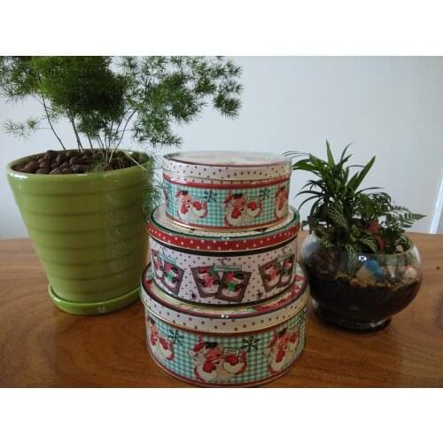 3PCS/set Metal Santa Claus storage box ,Chirisma tree present box household debris case,christmas gifts packing iron boxes