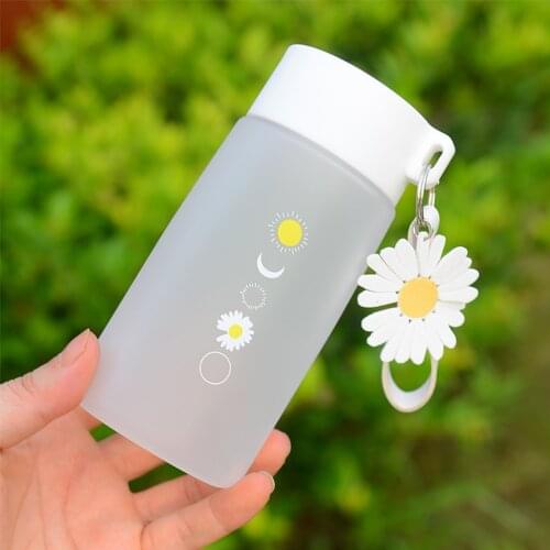 500ml Daisy Water Bottle Plastic Frosted Water Cup Travel Tea Cup Fashion Drop-proof Portable Water Bottle