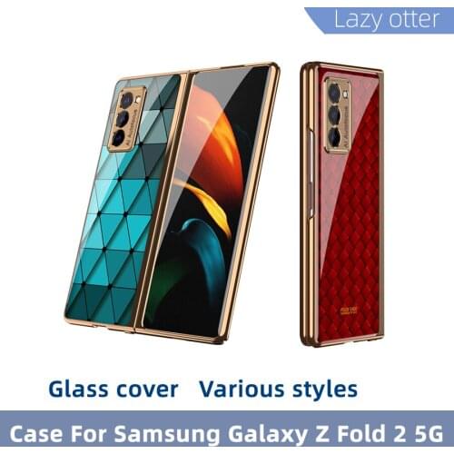 Galaxy z fold 2 case Tempered Glass Case For Samsung Galaxy Z Fold2 5G Galaxy Fold Case Galaxy Z Flip Case