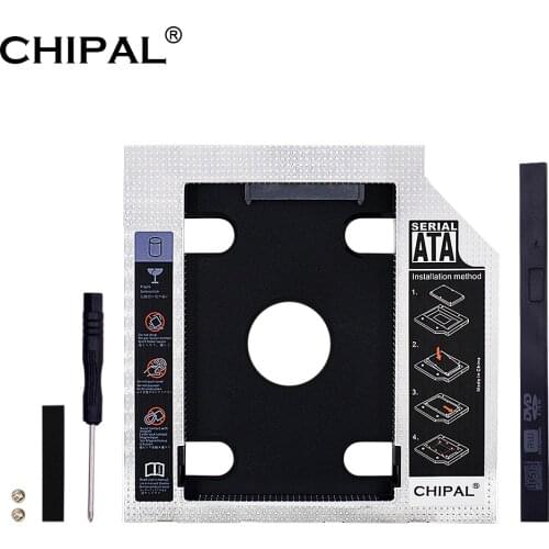 CHIPAL High Quality Plastic SATA 3.0 2nd HDD Caddy 9mm 9.5mm for 2.5" SSD Case Hard Disk Enclosure for Laptop ODD CD-ROM Optibay