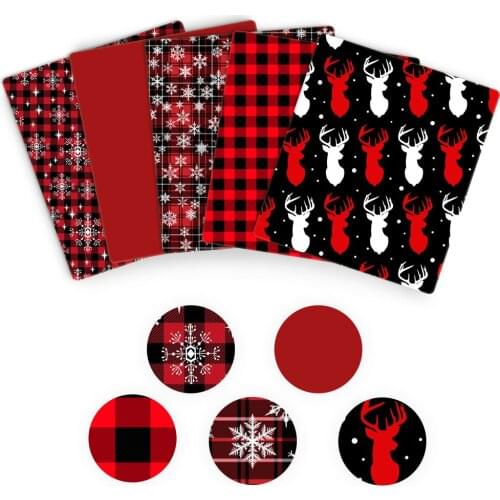 David accessories 5pcs/set 50*145CM Christmas 100% Cotton Fabric Set Patchwork Needlework DIY Handmade Accessories,1Yc12648