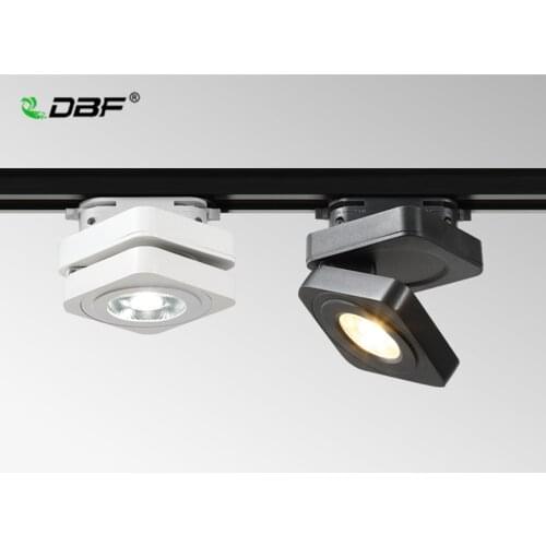 [DBF]Ultra-thin Square 10W 7W 5W Rail Track Fixture COB Rail Spotlight LED Track Light AC220V Black/White Guide Rail Track Light