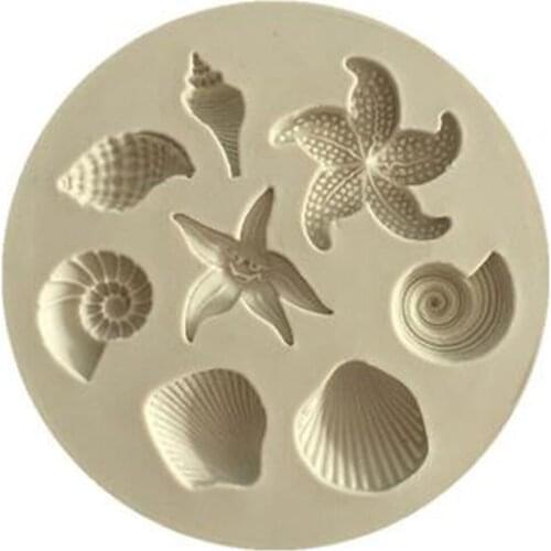 DIY Sea Creatures Cake Decoration Tools Conch Starfish Shell Fondant Cake Candy Silicone Molds Creative DIY Chocolate Mold