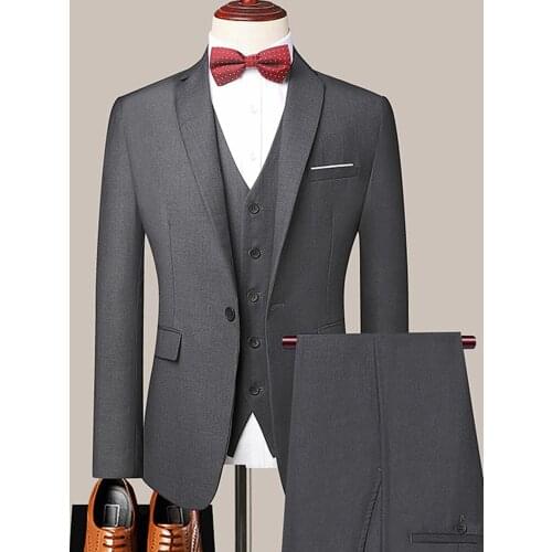 Hot Tuxedo Denim Jacket For Men Three Pieces Vest Male Suit Slim Fit Wedding Homme Costume High Quality Business Casual Blazers