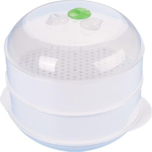Double plastic steamer microwave oven round steamer