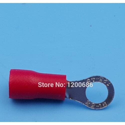 4.3mm ring hole RV1.25-4 Red pre insulated ring terminal