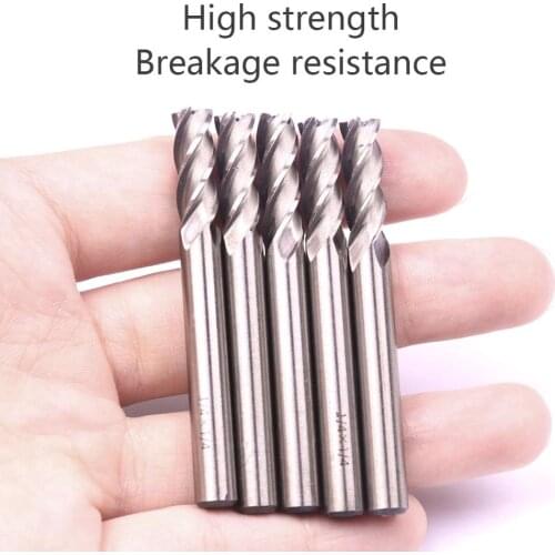 5Pcs/Set 1/4'' 1/8'' 3/16'' HSS End Mill Cuttering 4 Flute CNC Router Bit Milling Cutter Shank End Mill
