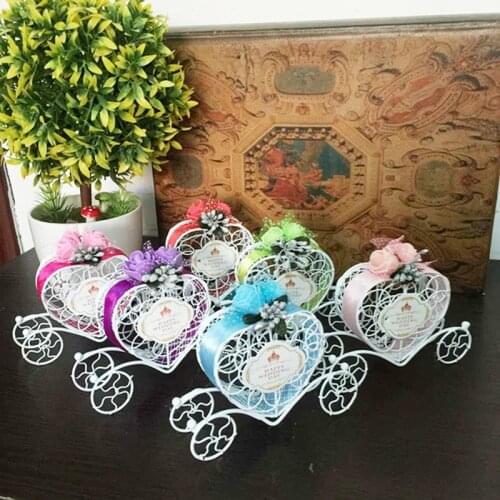 Designed Hollow Candy Box Lovely Cinderella Carriage Birthday Chocolate Candy Box Birthday Wedding Party Decoration Supplies