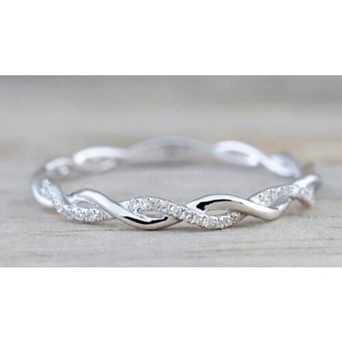 Round Rings For Women Thin Rose Gold Color Twist Rope Stacking Wedding Rings In Copper