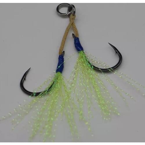 FUNADAIKO 5pcs/lot Size 13 14 15 Micro Fishing Jig Hook Light Casting Fish Hooks 8 Strands Kevlar Line Jigging Assist hook