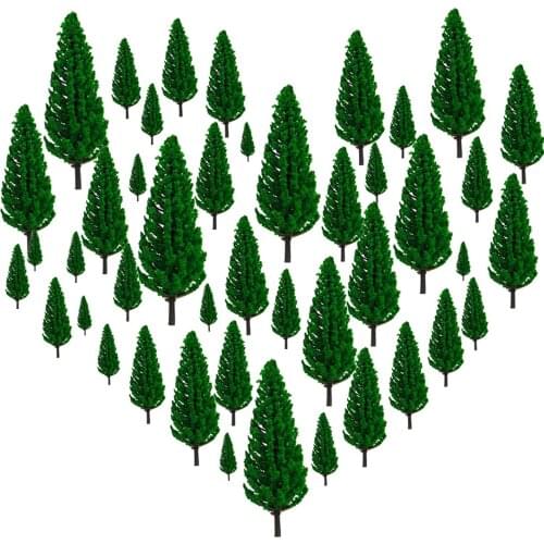 44pcs Pine Tree Model Sand Table Scenery Building Accessories For Ho 1:85 Scale Toy Train Model Train Ho Scale Tree