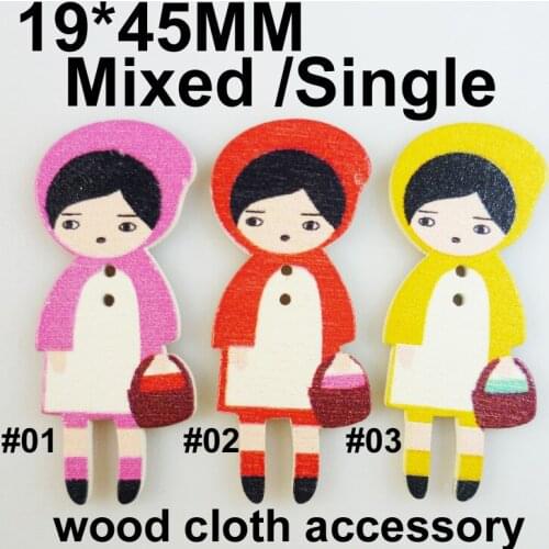 20pcs fashion lady buttons brand patterns cartoons Wood Sewing girl Button Decoration Scrapbook charms WCF-011