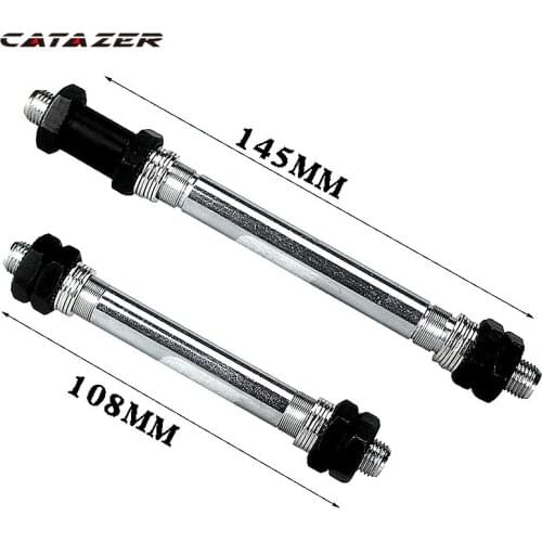 Bicycle Wheel Hub Axle Front Rear Steel Hollow Spindle Shaft Vintage M10 X 145mm 108mm 3/8" for Fixie BMX MTB E BIKE Road Skewer