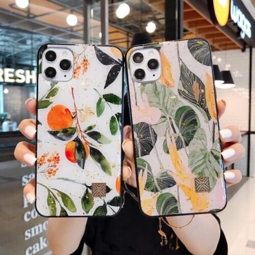 Sumkeymi Cute Leaves Flower Grid Soft Silicone Cover Phone Holder Case For iphone 11 12 7 8 Plus mini Pro X XS Max XS XR