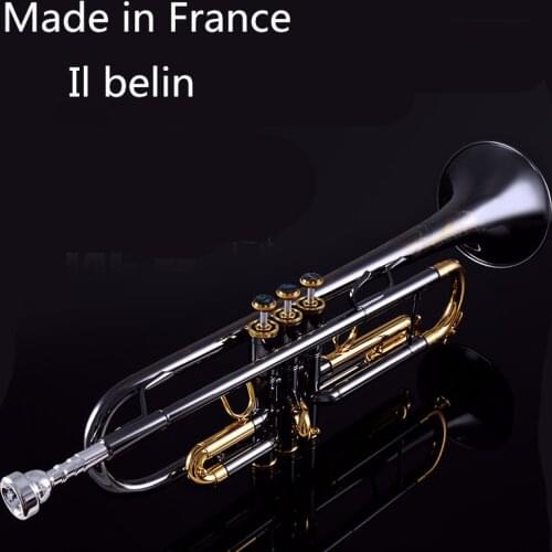 New Arrival Bb Tune Trumpet Musical Instrument Brass Black Nickel Gold Plated B Flat Trumpet Horn with Mouthpiece Free Shipping