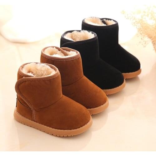 New Plush Warm Baby Toddler Boots Fashion Children Snow Boots Shoes for Boys Girls Winter Shoes 1-3 Year Old Kids Ankle Boots